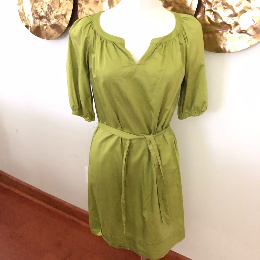 Olive green 1/4 sleeve dress